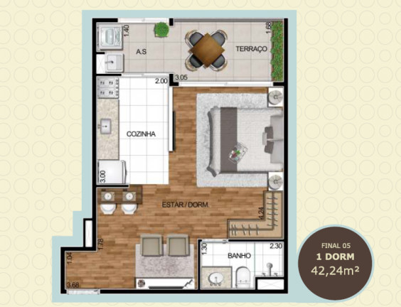 Imagem Studio com 1 Quarto à Venda, 42 m² em Alphaville - Barueri Imagem Studio com 1 Quarto à Venda, 42 m² em Alphaville - Barueri