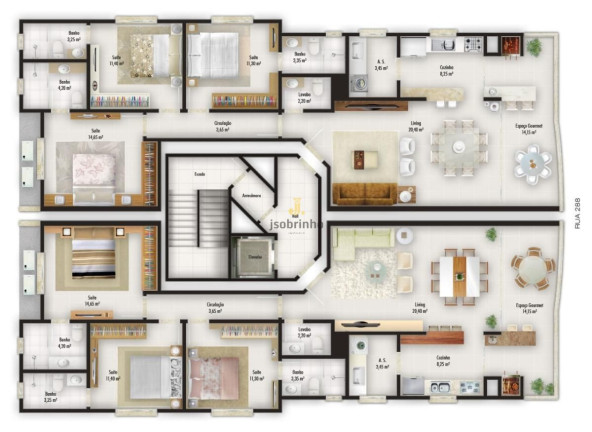 Apartamento com 3 Quartos à Venda, 124 m² em Meia Praia - Itapema