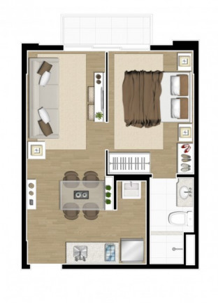 Imagem Apartamento com 1 Quarto à Venda, 32 m² em Portão - Curitiba