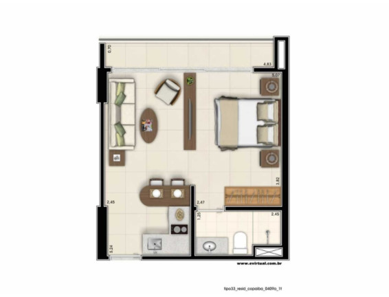 Imagem Imóvel com 1 Quarto à Venda, 33 m² em Norte (águas Claras) - Brasília