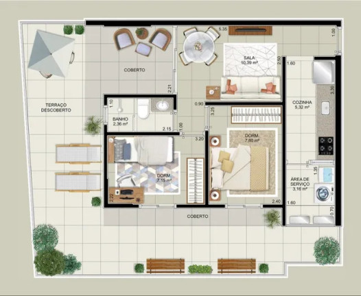 Imagem Apartamento com 2 Quartos à Venda, 54 m² em Embaré - Santos Imagem Apartamento com 2 Quartos à Venda, 54 m² em Embaré - Santos