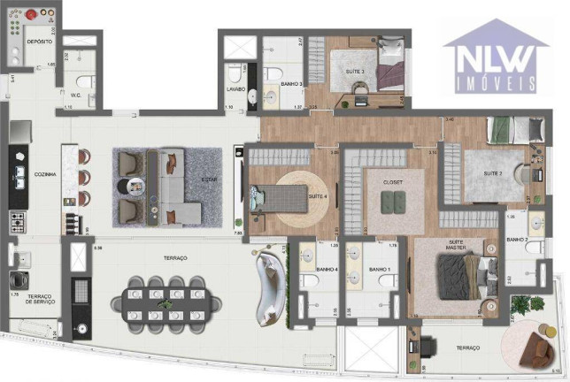 Apartamento com 4 Quartos à Venda, 180 m² em Jardim Das Acácias - São Paulo