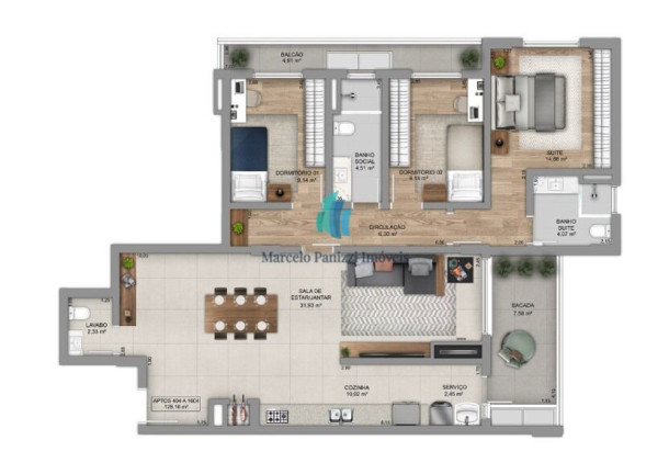 Imagem Apartamento com 3 Quartos à Venda, 128 m² em Centro - Bento Gonçalves Imagem Apartamento com 3 Quartos à Venda, 128 m² em Centro - Bento Gonçalves