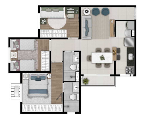 Imagem Apartamento com 3 Quartos à Venda, 61 m² em Setor Sudoeste - Goiânia