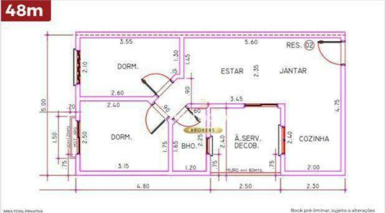 Apartamento com 2 Quartos à Venda, 48 m² em Vila Guarani - Santo André