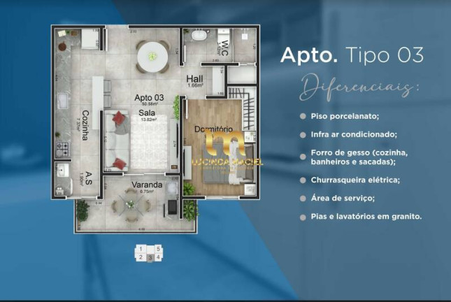 Imagem Apartamento com 2 Quartos à Venda, 70 m² em Caiçara - Praia Grande