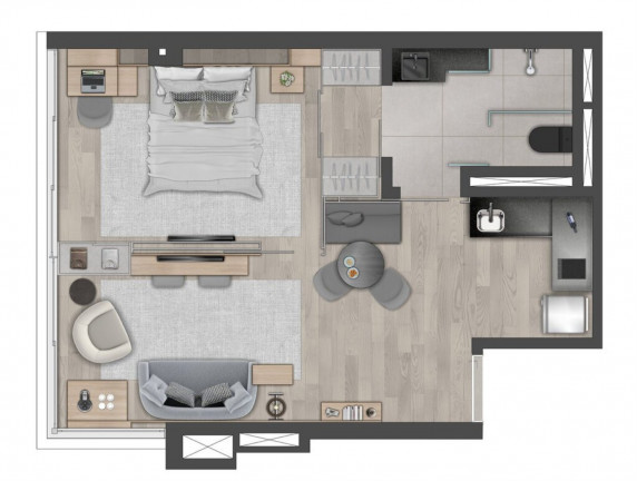Imagem Imóvel com 1 Quarto à Venda, 30 m² em Bela Vista - Porto Alegre Imagem Imóvel com 1 Quarto à Venda, 30 m² em Bela Vista - Porto Alegre
