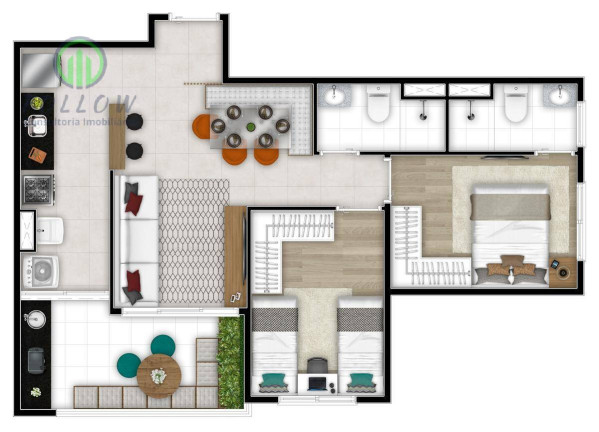 Imagem Apartamento com 2 Quartos à Venda, 57 m² em Vila Yara - Osasco