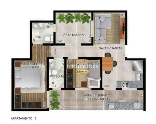 Imagem Apartamento com 2 Quartos à Venda, 44 m² em Santa Maria - Santo André Imagem Apartamento com 2 Quartos à Venda, 44 m² em Santa Maria - Santo André