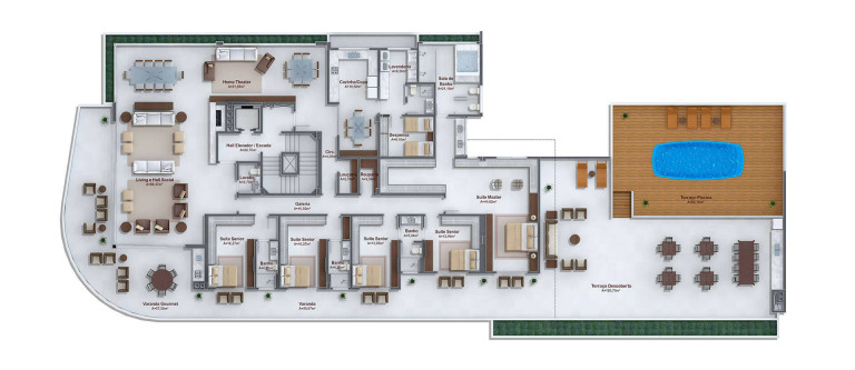 Imagem Apartamento com 5 Quartos à Venda, 746 m² em Campeche - Florianópolis Imagem Apartamento com 5 Quartos à Venda, 746 m² em Campeche - Florianópolis