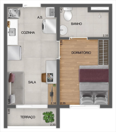 Apartamento com 1 Quarto à Venda, 27 m² em Saúde - São Paulo