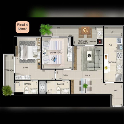 Imagem Apartamento com 2 Quartos à Venda, 68 m² em Aviação - Praia Grande