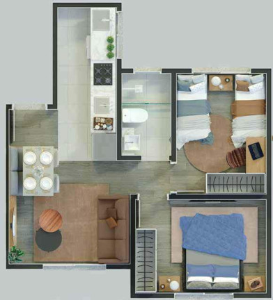 Imagem Apartamento com 2 Quartos à Venda, 40 m² em Chapéu Do Sol - Porto Alegre