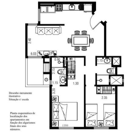 Imagem Apartamento com 2 Quartos à Venda, 57 m² em Vila Valparaíso - Santo André