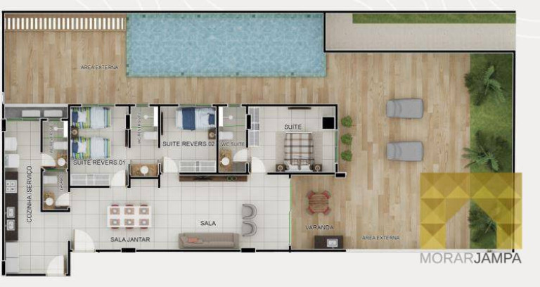 Imagem Apartamento com 3 Quartos à Venda, 86 m² em Bessa - João Pessoa