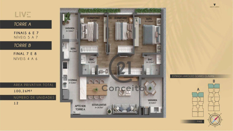 Imagem Apartamento com 3 Quartos à Venda, 100 m² em Cacupé - Florianópolis