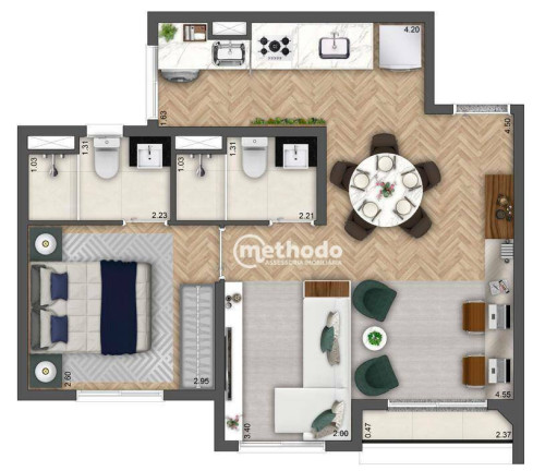 Imagem Apartamento com 2 Quartos à Venda, 41 m² em Centro - Campinas