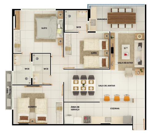 Imagem Apartamento com 2 Quartos à Venda, 81 m² em Camboinha - Cabedelo Imagem Apartamento com 2 Quartos à Venda, 81 m² em Camboinha - Cabedelo