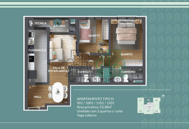 Imagem Apartamento com 2 Quartos à Venda, em Pinheirinho - Curitiba Imagem Apartamento com 2 Quartos à Venda, em Pinheirinho - Curitiba