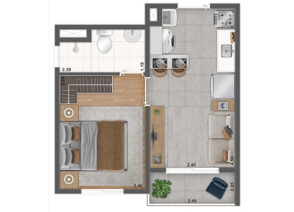 Imagem Apartamento com 1 Quarto à Venda, 26 m² em Brás - São Paulo