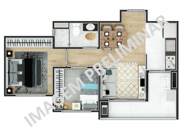 Imagem Imóvel com 2 Quartos à Venda, 37 m² em Jardim São Luís - São Paulo