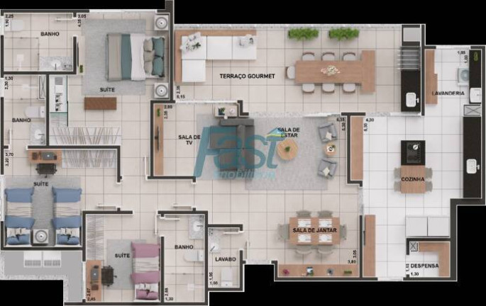 Imagem Apartamento com 3 Quartos à Venda, 171 m² em Ribeirão Do Lipa - Cuiabá