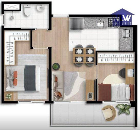 Apartamento com 2 Quartos à Venda, 43 m² em Moema - São Paulo