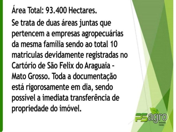 Imagem Imóvel à Venda, 934.000.000 m² em Zona Rural - São Felix Do Araguaia Imagem Imóvel à Venda, 934.000.000 m² em Zona Rural - São Felix Do Araguaia
