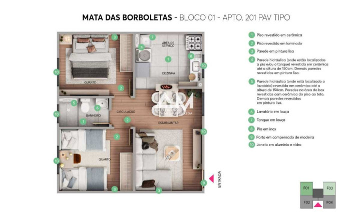 Imagem Apartamento com 2 Quartos à Venda, 45 m² em Três Barras - Contagem