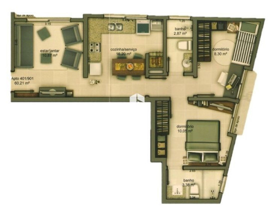 Imagem Apartamento com 2 Quartos à Venda, 60 m² em Nossa Senhora De Fátima - Santa Maria Imagem Apartamento com 2 Quartos à Venda, 60 m² em Nossa Senhora De Fátima - Santa Maria