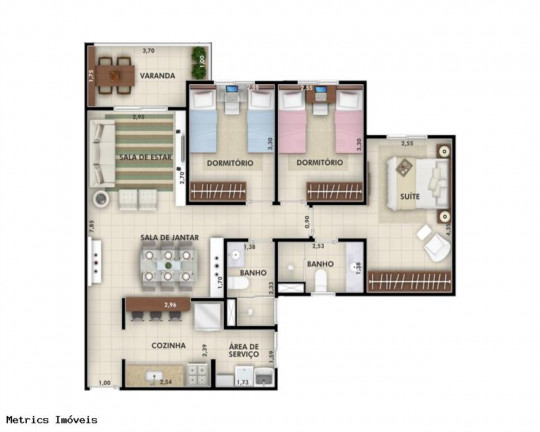 Imagem Imóvel com 3 Quartos à Venda, 73 m² em Jardim Rosinha - Itu
