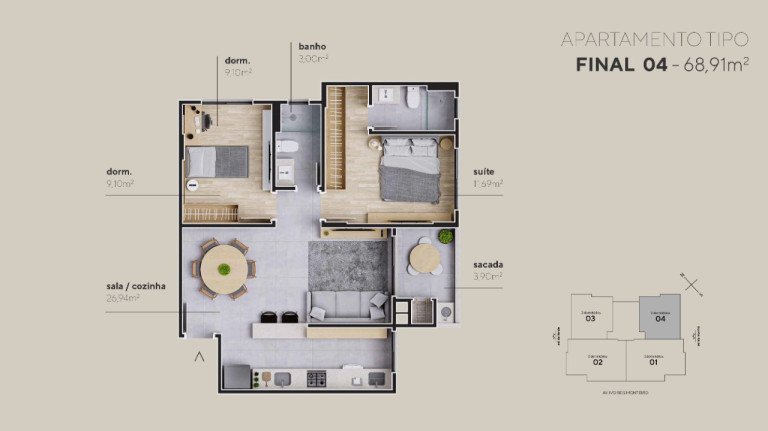 Imagem Apartamento com 2 Quartos à Venda, 68 m² em Floresta - São José Imagem Apartamento com 2 Quartos à Venda, 68 m² em Floresta - São José