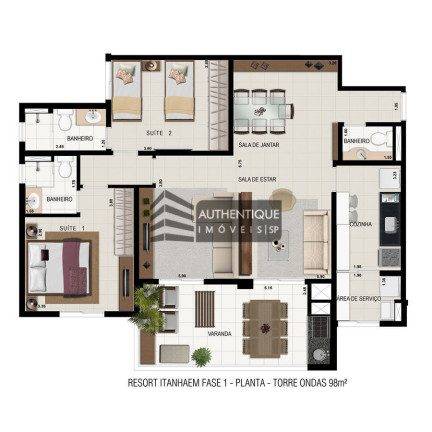 Imagem Apartamento com 3 Quartos à Venda, 100 m² em Centro - Itanhaém Imagem Apartamento com 3 Quartos à Venda, 100 m² em Centro - Itanhaém