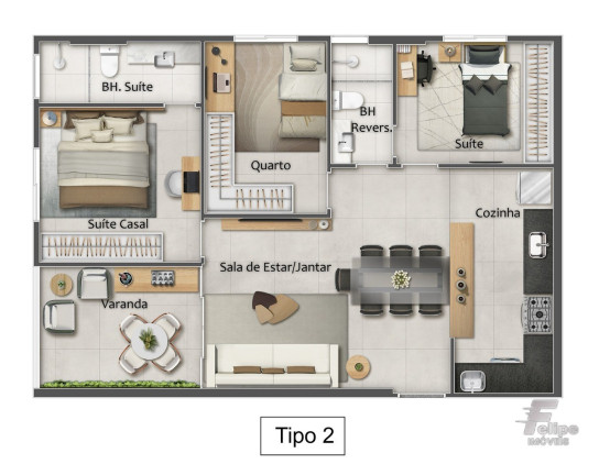 Imagem Imóvel com 2 Quartos à Venda, 65 m² em Praia Da Costa - Vila Velha
