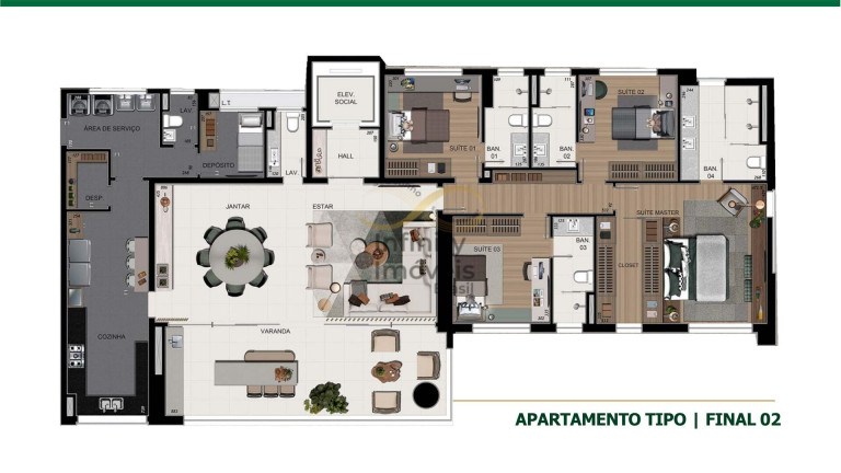 Imagem Apartamento com 4 Quartos à Venda, 200 m² em Vila Da Serra - Nova Lima