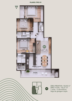 Imagem Apartamento com 3 Quartos à Venda, 74 m² em Centro - Navegantes