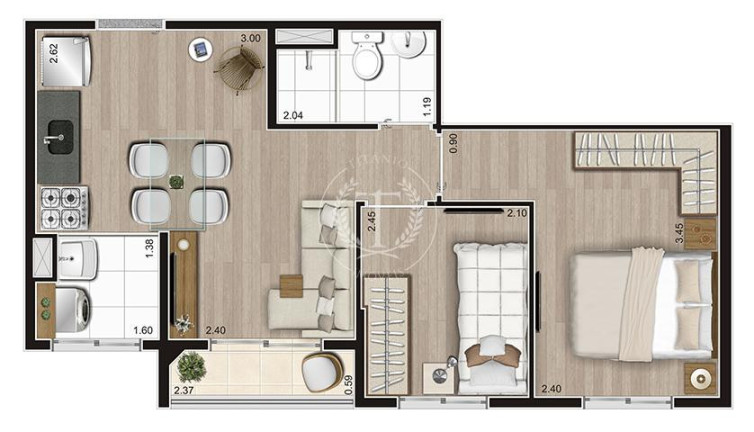 Imagem Apartamento com 2 Quartos à Venda, 36 m² em Parque Ipê - São Paulo