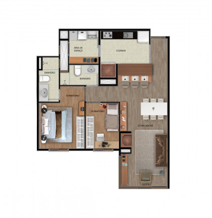Imagem Apartamento com 2 Quartos à Venda, 91 m² em Mato Queimado - Gramado Imagem Apartamento com 2 Quartos à Venda, 91 m² em Mato Queimado - Gramado