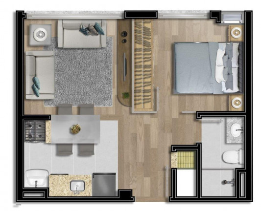 Imagem Apartamento com 1 Quarto à Venda, 34 m² em Bom Fim - Porto Alegre