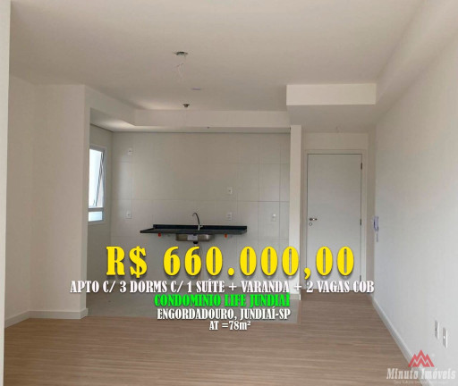 Apartamento com 3 Quartos à Venda, 78 m² em Engordadouro - Jundiaí