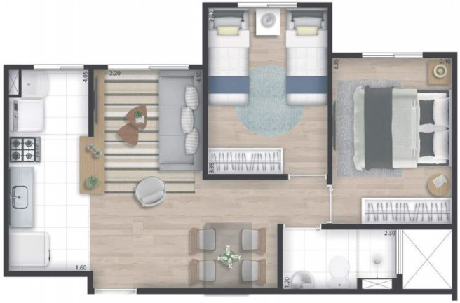 Imagem Apartamento com 2 Quartos à Venda, 42 m² em Vila Perracini - Poá