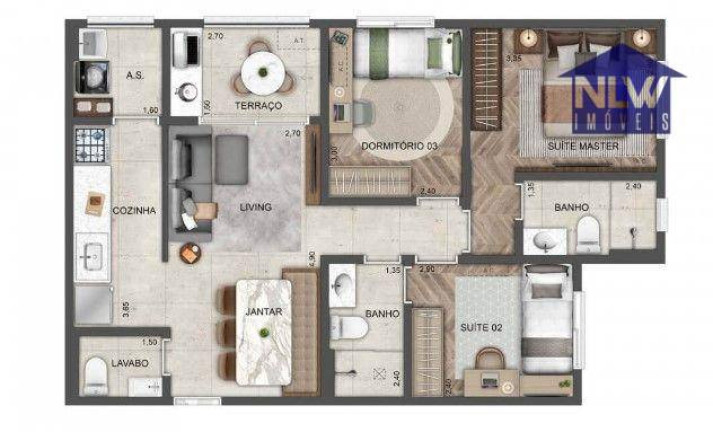 Apartamento com 3 Quartos à Venda, 70 m² em Instituto De Previdência - São Paulo