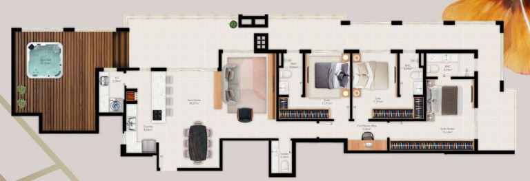 Apartamento com 3 Quartos à Venda, 212 m² em Kobrasol - São José