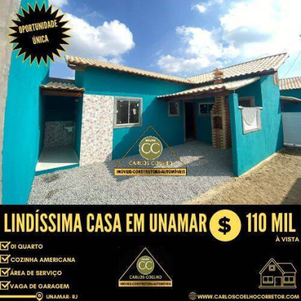 Casa com 1 Quarto à Venda,  em Unamar (tamoios) - Cabo Frio