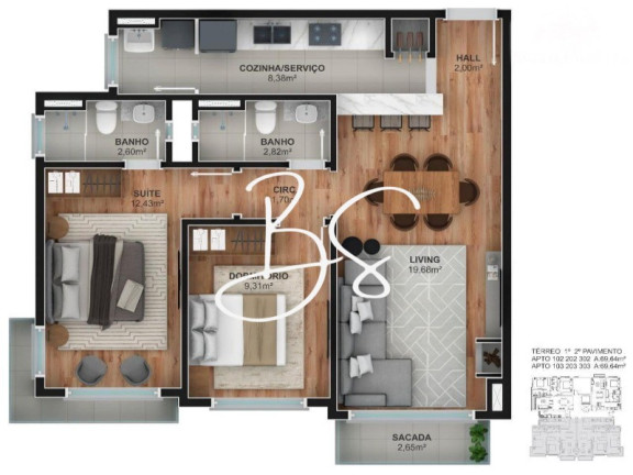 Imagem Apartamento com 2 Quartos à Venda, 72 m² em Piratini - Gramado