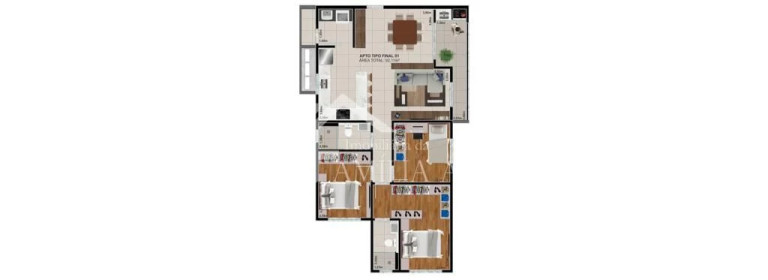 Imagem Apartamento com 3 Quartos à Venda, 92 m² em Costa E Silva - Joinville