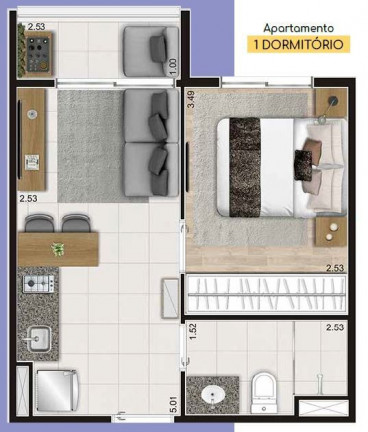 Imagem Imóvel com 1 Quarto à Venda, 28 m² em Centro - São Paulo