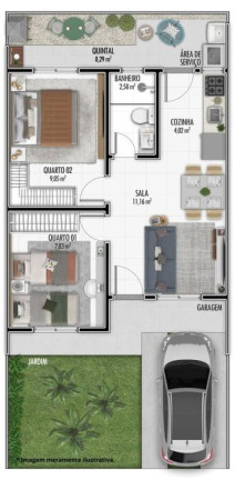 Imagem Casa com 2 Quartos à Venda, 42 m² em Estados - Fazenda Rio Grande