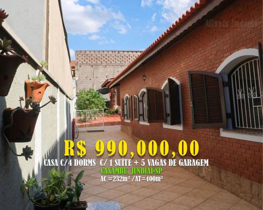 Casa com 4 Quartos à Venda, 232 m² em Caxambu - Jundiaí