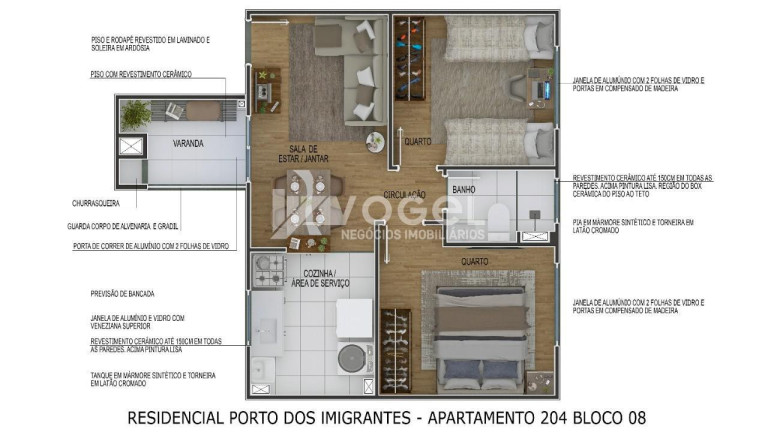 Imagem Apartamento com 1 Quarto à Venda, em Feitoria - Sao Leopoldo Imagem Apartamento com 1 Quarto à Venda, em Feitoria - Sao Leopoldo